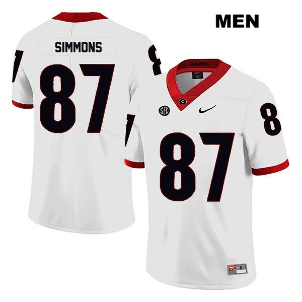 Georgia Bulldogs Men's Tyler Simmons #87 NCAA Legend Authentic White Nike Stitched College Football Jersey MUF2656TW
